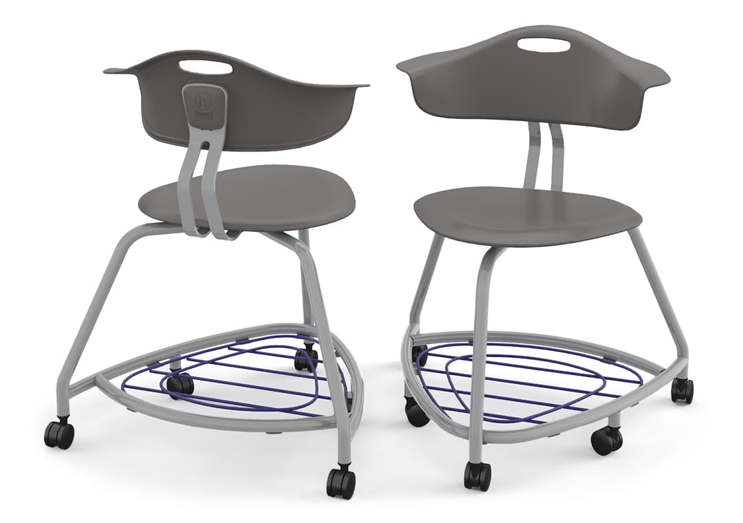 Haskell Education 360 Series Platinum frame Chair with Back and Bookbag Rack 24"H (TS4G1.24PL) - SchoolOutlet