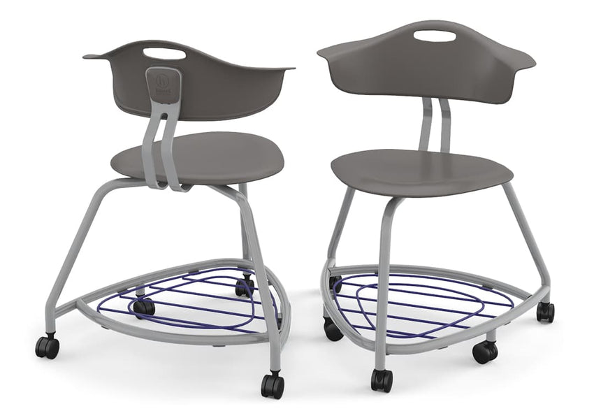 Haskell Education 360 Series Platinum frame Chair with Back and Bookbag Rack 24"H (TS4G1.24PL) - SchoolOutlet