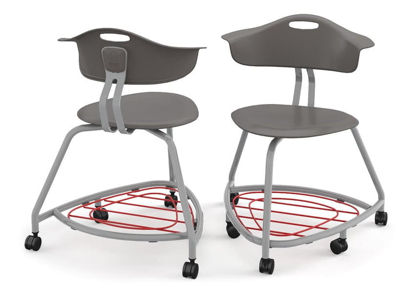 Haskell Education 360 Series Platinum frame Chair with Back and Bookbag Rack 24"H (TS4G1.24PL) - SchoolOutlet