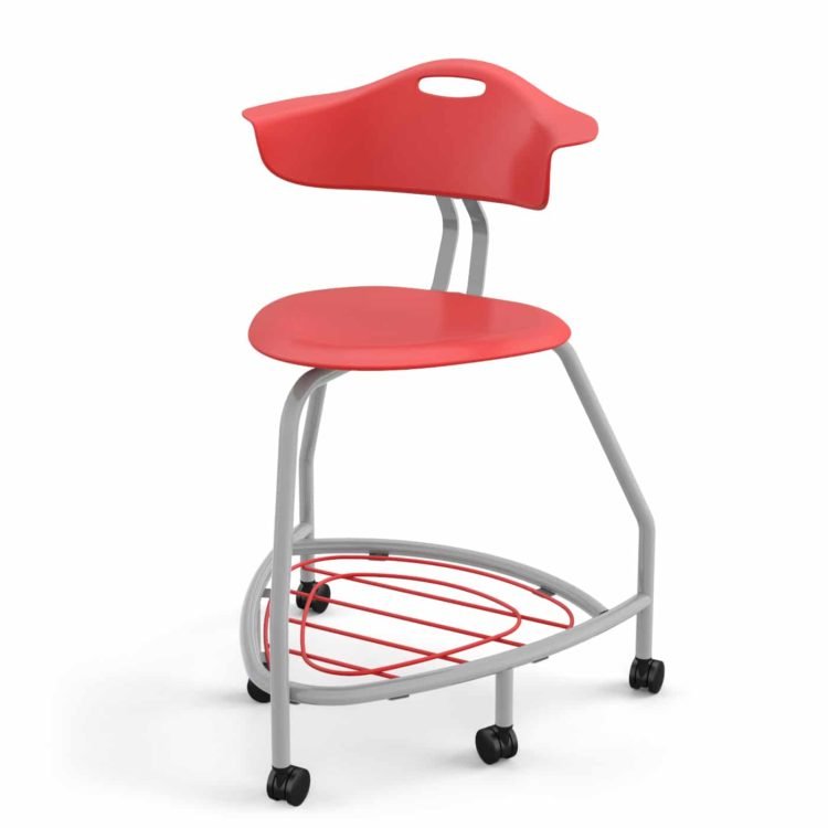Haskell Education 360 Series Platinum frame Chair with Back and Bookbag Rack 24"H (TS4G1.24PL) - SchoolOutlet