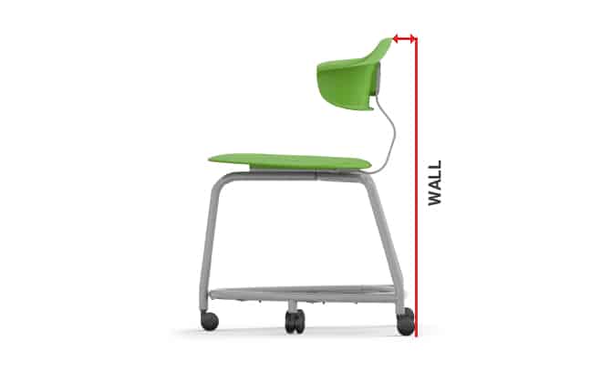 Haskell Education 360 Series Platinum frame Chair with Back and Bookbag Rack 24"H (TS4G1.24PL) - SchoolOutlet