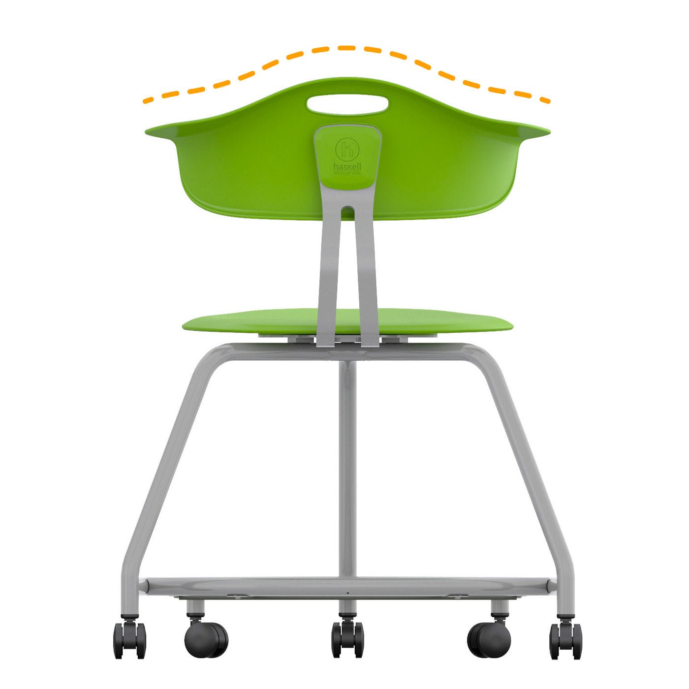 Haskell Education 360 Series Platinum frame Chair with Back and Bookbag Rack 24"H (TS4G1.24PL) - SchoolOutlet