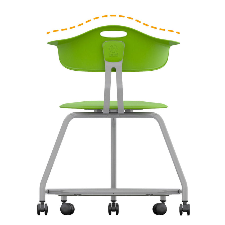 Haskell Education 360 Series Platinum frame Chair with Back and Bookbag Rack 24"H (TS4G1.24PL) - SchoolOutlet