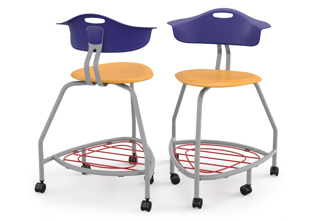 Haskell Education 360 Series Platinum frame Chair with Back and Bookbag Rack 24"H (TS4G1.24PL) - SchoolOutlet