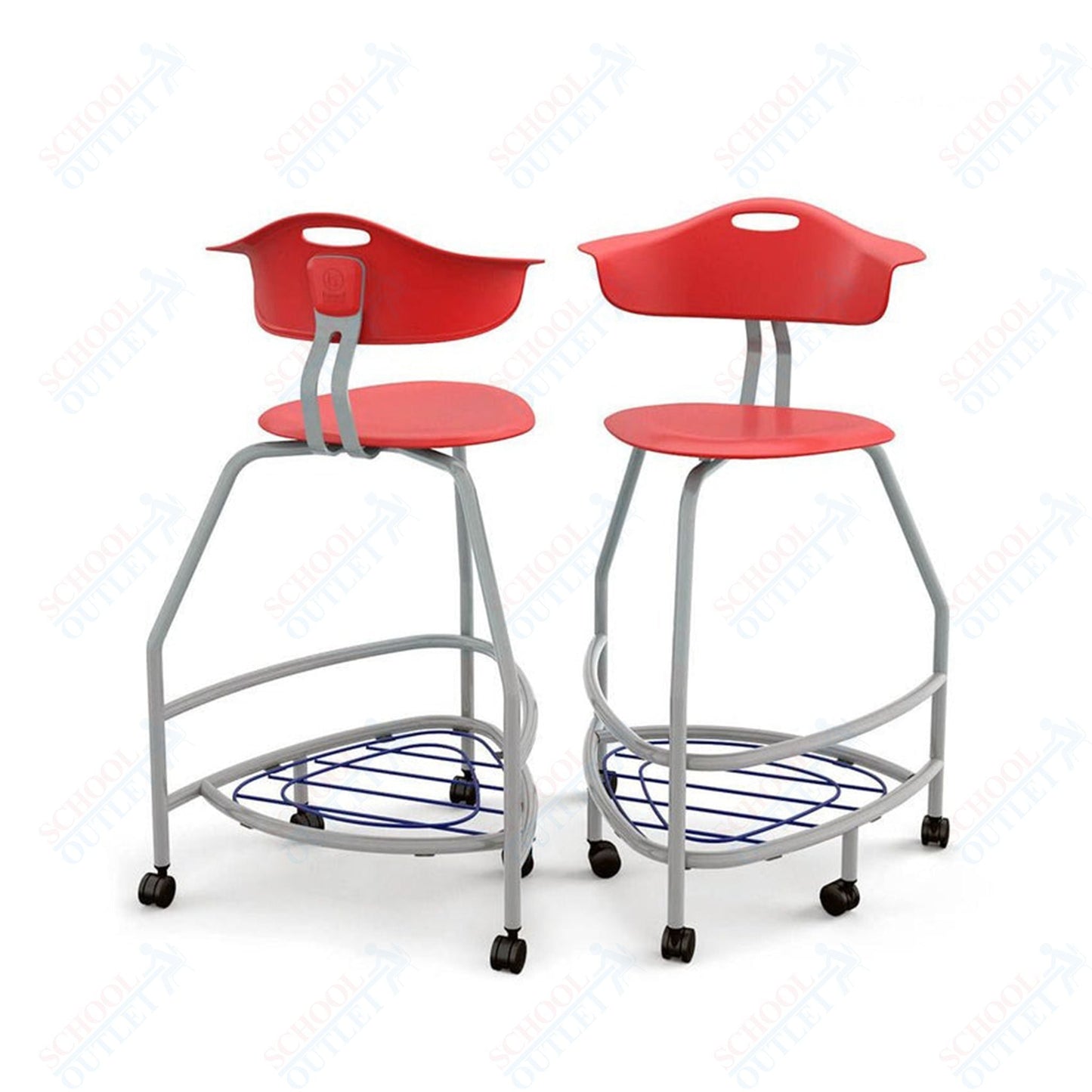 Haskell Education 360 Platinum frame Chair with Back & Bookbag Rack 30"H (TS4X1.30PL) - SchoolOutlet