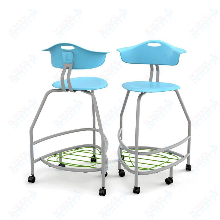 Haskell Education 360 Platinum frame Chair with Back & Bookbag Rack 30"H (TS4X1.30PL) - SchoolOutlet