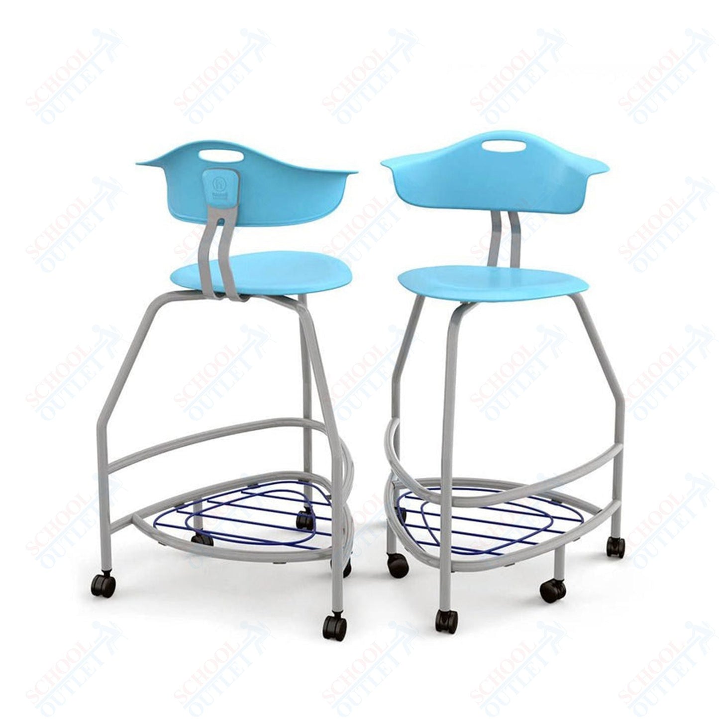 Haskell Education 360 Platinum frame Chair with Back & Bookbag Rack 30"H (TS4X1.30PL) - SchoolOutlet