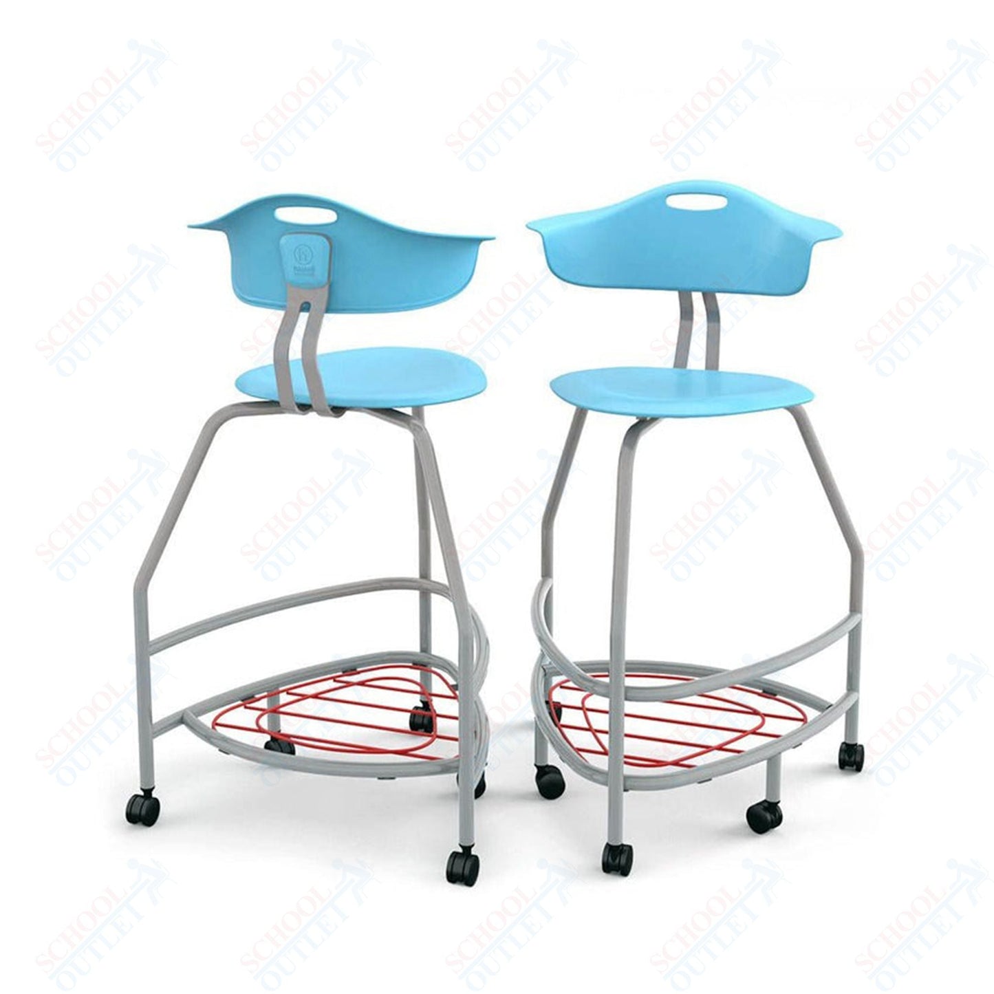 Haskell Education 360 Platinum frame Chair with Back & Bookbag Rack 30"H (TS4X1.30PL) - SchoolOutlet