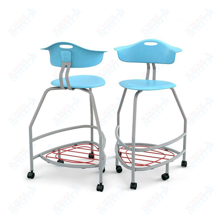 Haskell Education 360 Platinum frame Chair with Back & Bookbag Rack 30"H (TS4X1.30PL) - SchoolOutlet