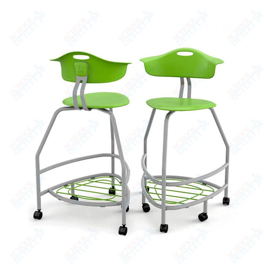 Haskell Education 360 Platinum frame Chair with Back & Bookbag Rack 30"H (TS4X1.30PL) - SchoolOutlet