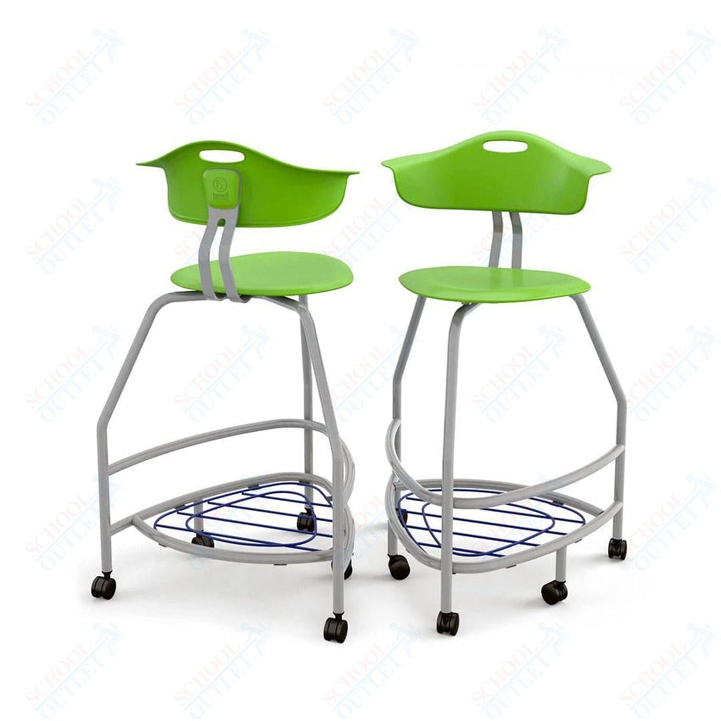 Haskell Education 360 Platinum frame Chair with Back & Bookbag Rack 30"H (TS4X1.30PL) - SchoolOutlet