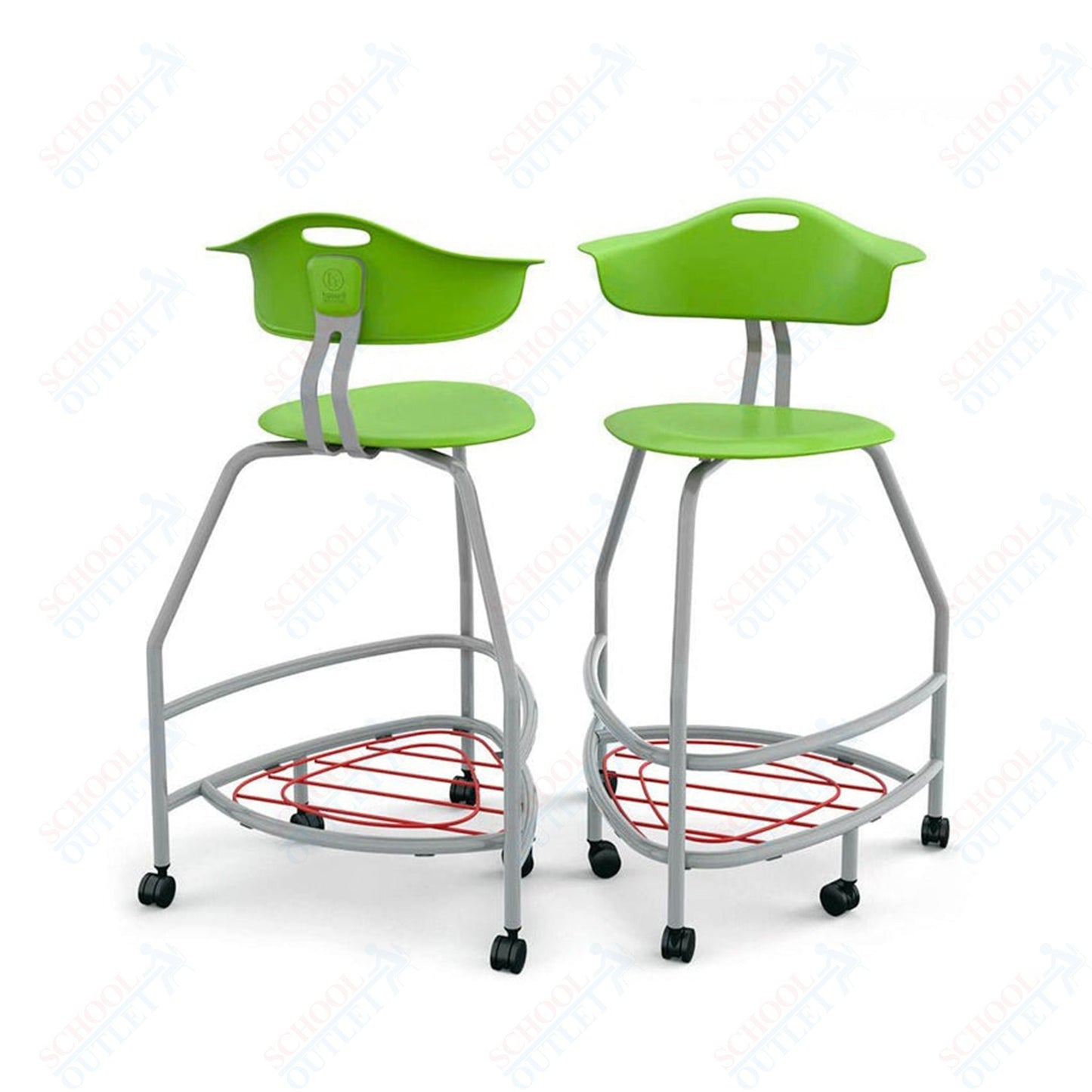 Haskell Education 360 Platinum frame Chair with Back & Bookbag Rack 30"H (TS4X1.30PL) - SchoolOutlet