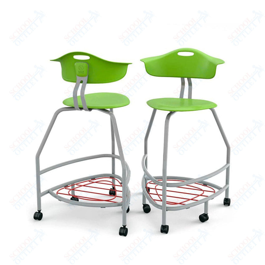 Haskell Education 360 Platinum frame Chair with Back & Bookbag Rack 30"H (TS4X1.30PL) - SchoolOutlet