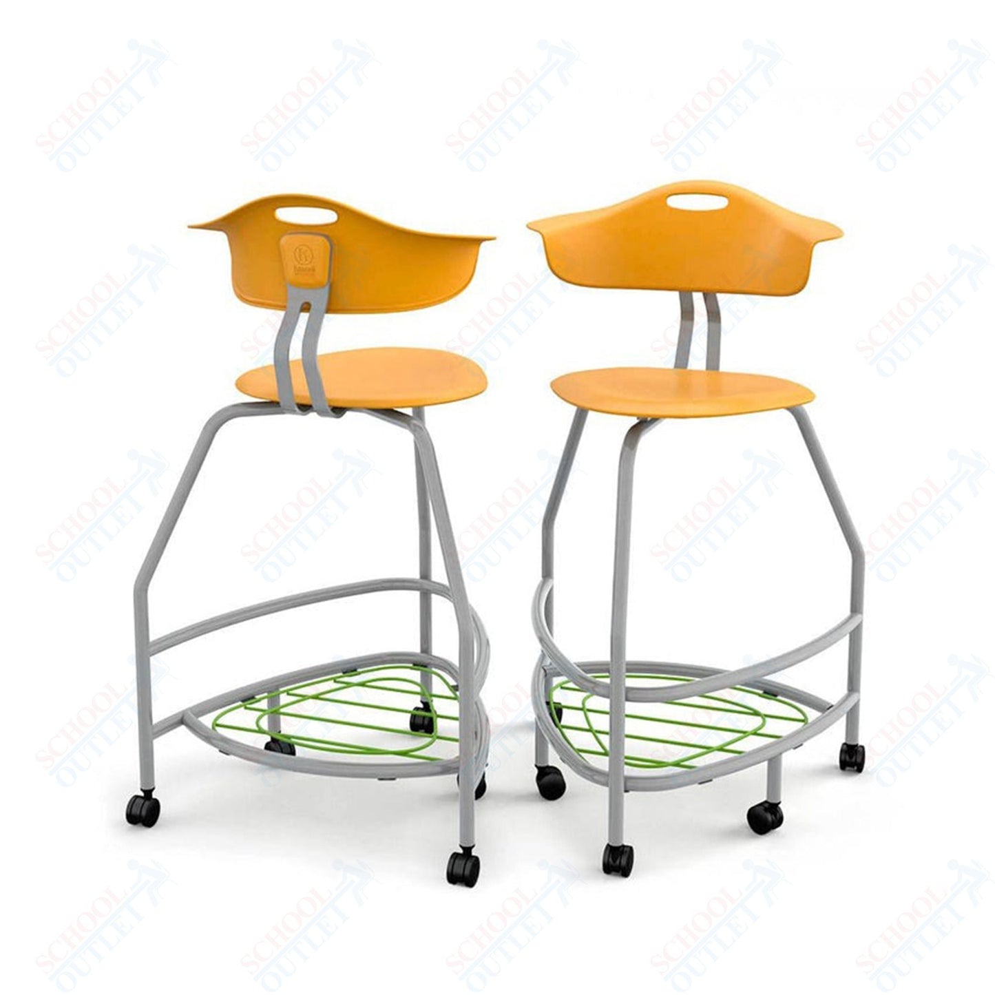 Haskell Education 360 Platinum frame Chair with Back & Bookbag Rack 30"H (TS4X1.30PL) - SchoolOutlet