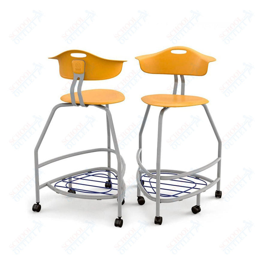 Haskell Education 360 Platinum frame Chair with Back & Bookbag Rack 30"H (TS4X1.30PL) - SchoolOutlet