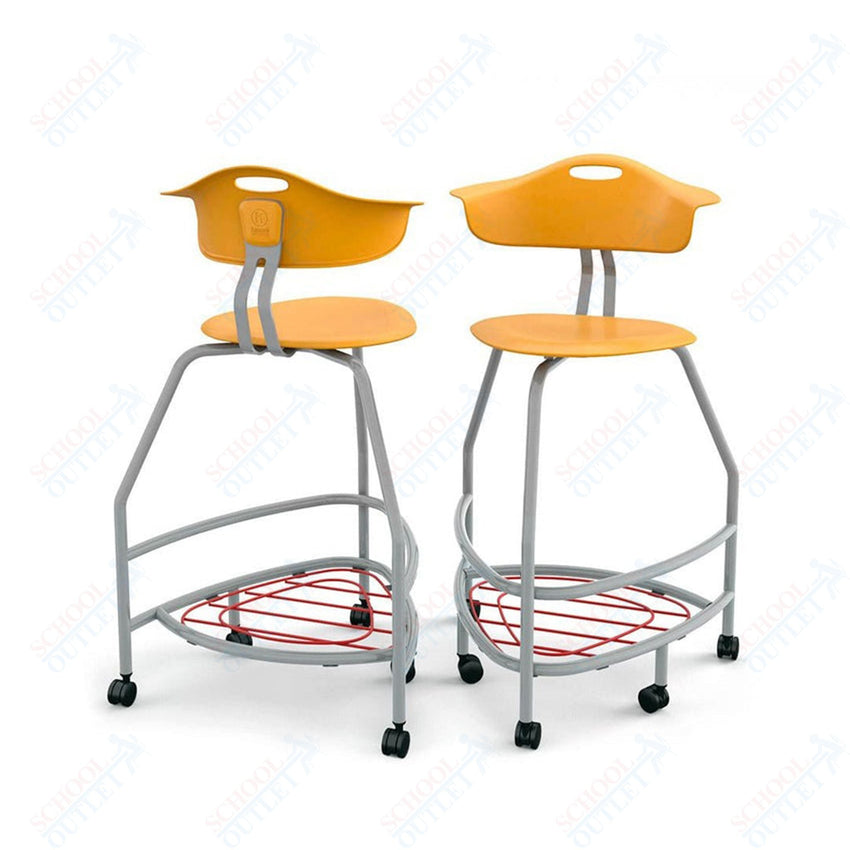 Haskell Education 360 Platinum frame Chair with Back & Bookbag Rack 30"H (TS4X1.30PL) - SchoolOutlet