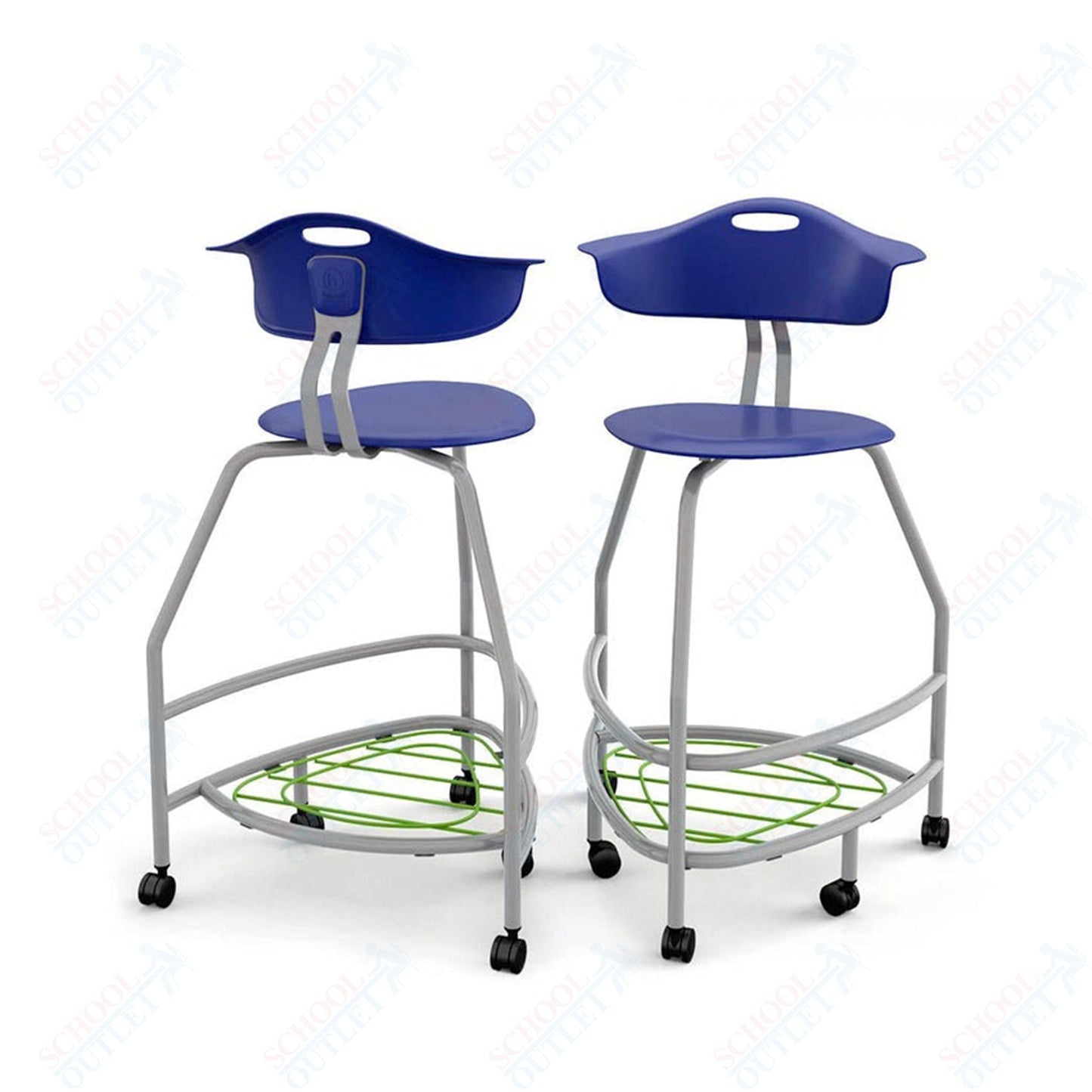 Haskell Education 360 Platinum frame Chair with Back & Bookbag Rack 30"H (TS4X1.30PL) - SchoolOutlet