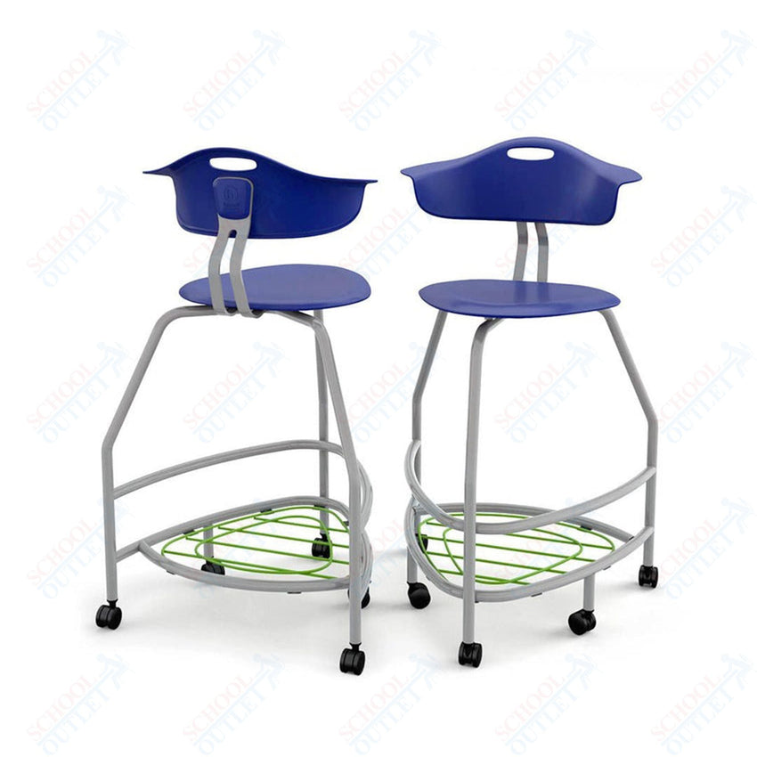 Haskell Education 360 Platinum frame Chair with Back & Bookbag Rack 30"H (TS4X1.30PL) - SchoolOutlet