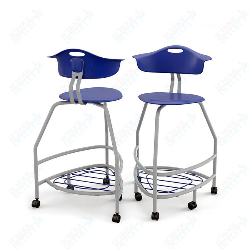 Haskell Education 360 Platinum frame Chair with Back & Bookbag Rack 30"H (TS4X1.30PL) - SchoolOutlet