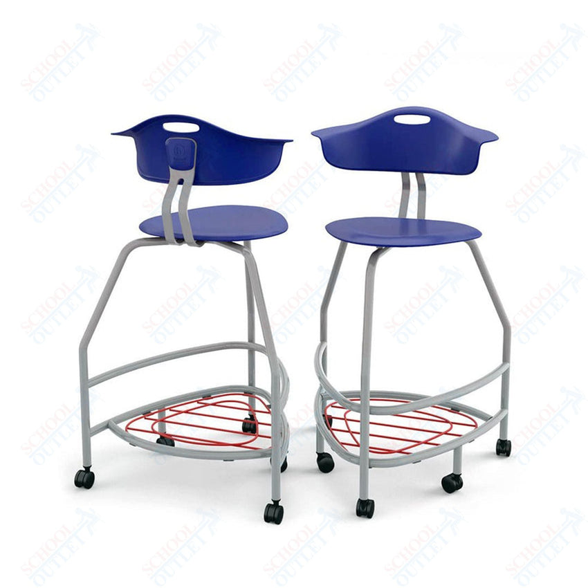 Haskell Education 360 Platinum frame Chair with Back & Bookbag Rack 30"H (TS4X1.30PL) - SchoolOutlet