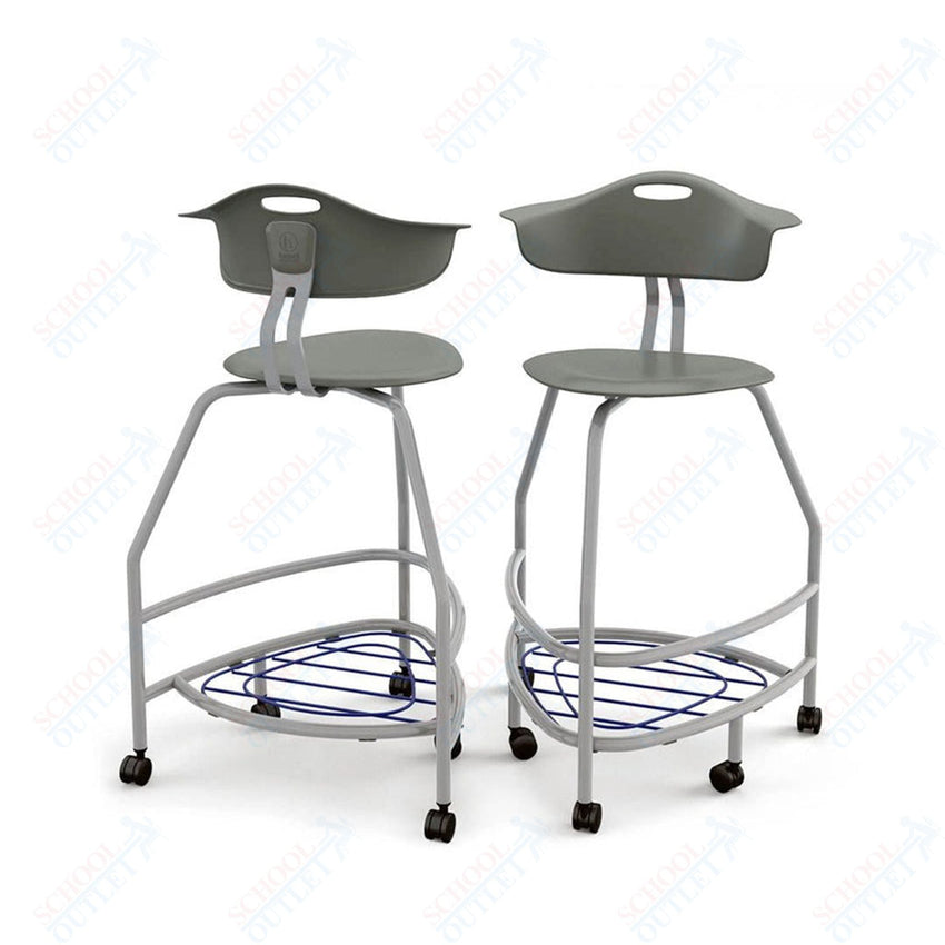 Haskell Education 360 Platinum frame Chair with Back & Bookbag Rack 30"H (TS4X1.30PL) - SchoolOutlet