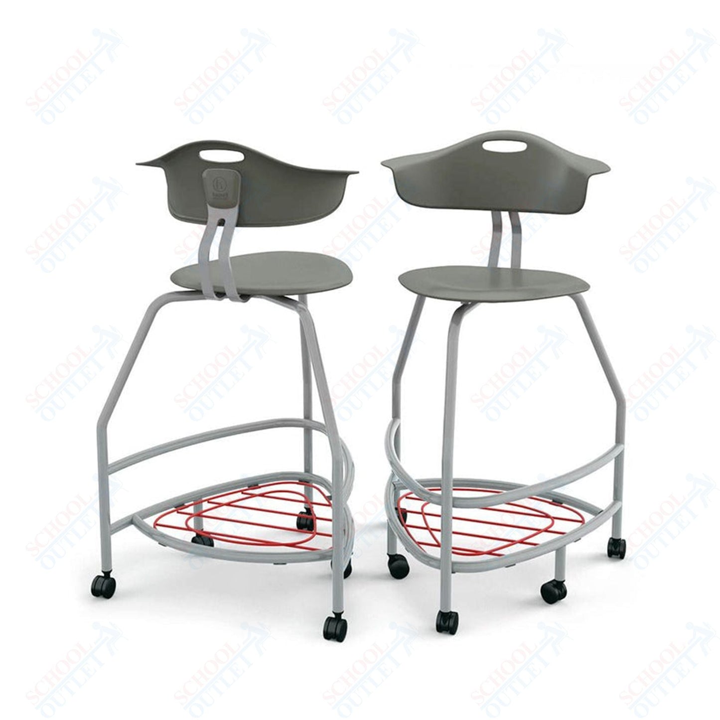 Haskell Education 360 Platinum frame Chair with Back & Bookbag Rack 30"H (TS4X1.30PL) - SchoolOutlet