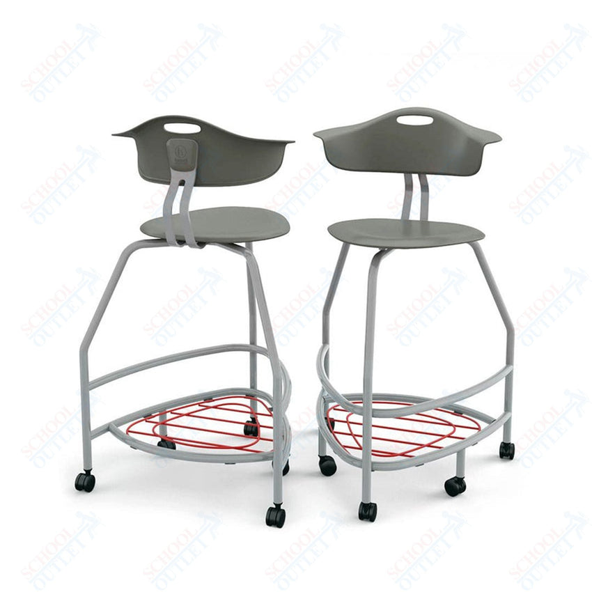 Haskell Education 360 Platinum frame Chair with Back & Bookbag Rack 30"H (TS4X1.30PL) - SchoolOutlet