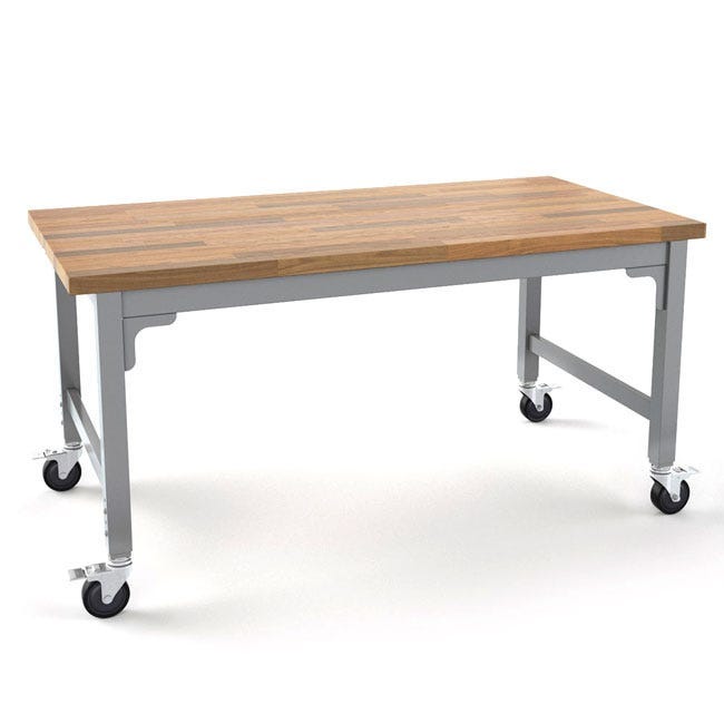Haskell Education Voyager 30" - 40" Height Adjustable Makerspace Table with Locking Casters - 60"W x 36"D (VY1.3660.P2) - SchoolOutlet