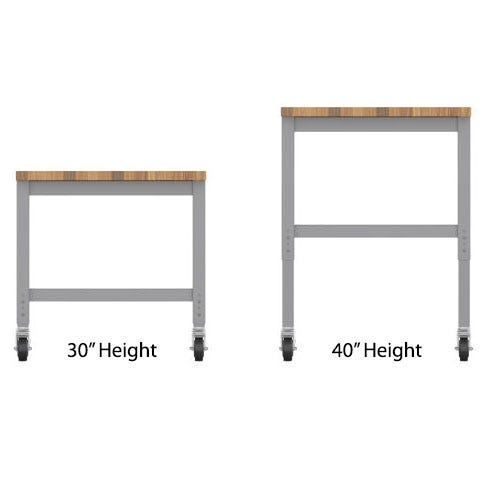 Haskell Education Voyager 30" - 40" Height Adjustable Makerspace Table with Locking Casters - 60"W x 36"D (VY1.3660.P2) - SchoolOutlet