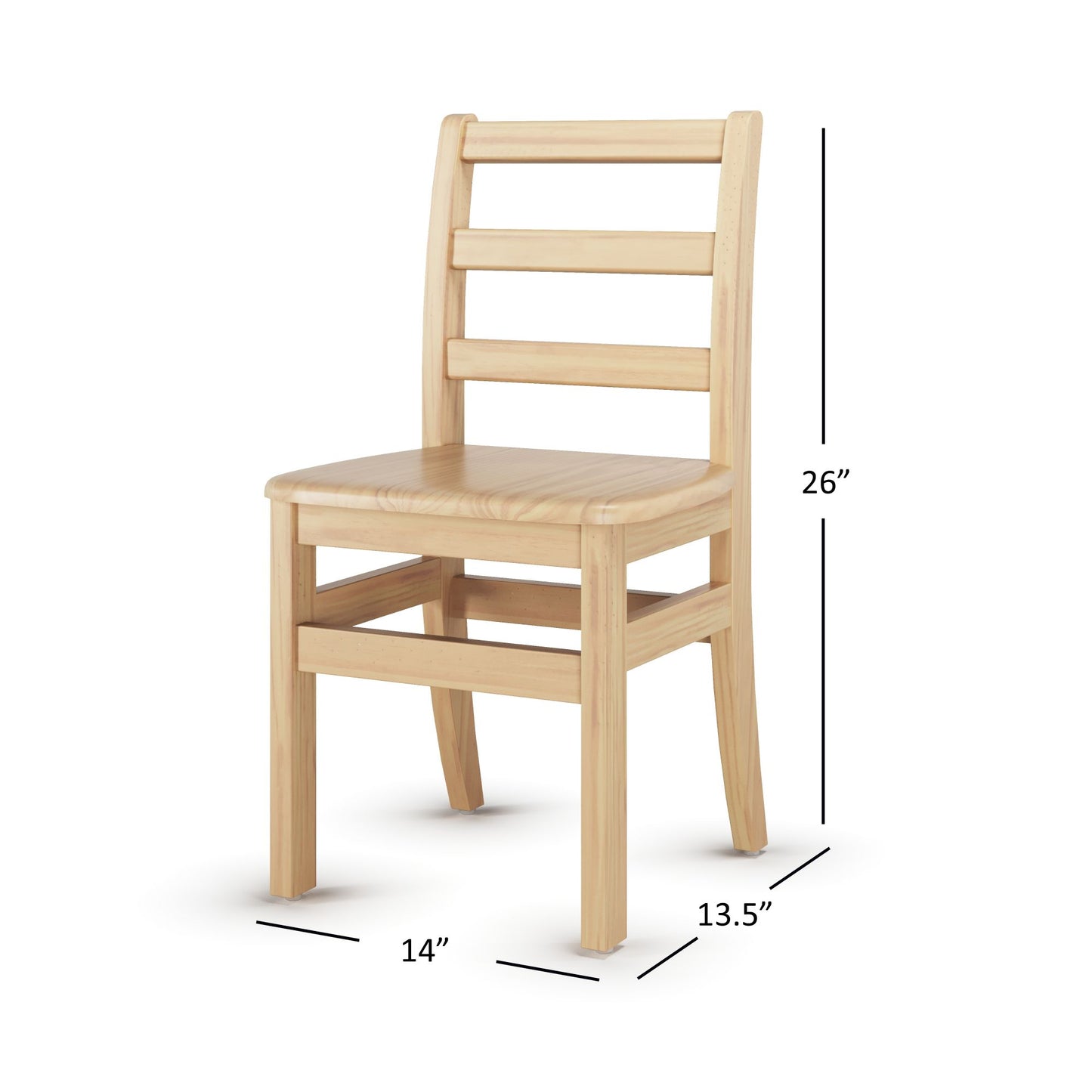 Foundations - Little Innovator Hardwood Ladder Back Chairs, 14" Seat Height - Pack of 2 (FOU-5124047)