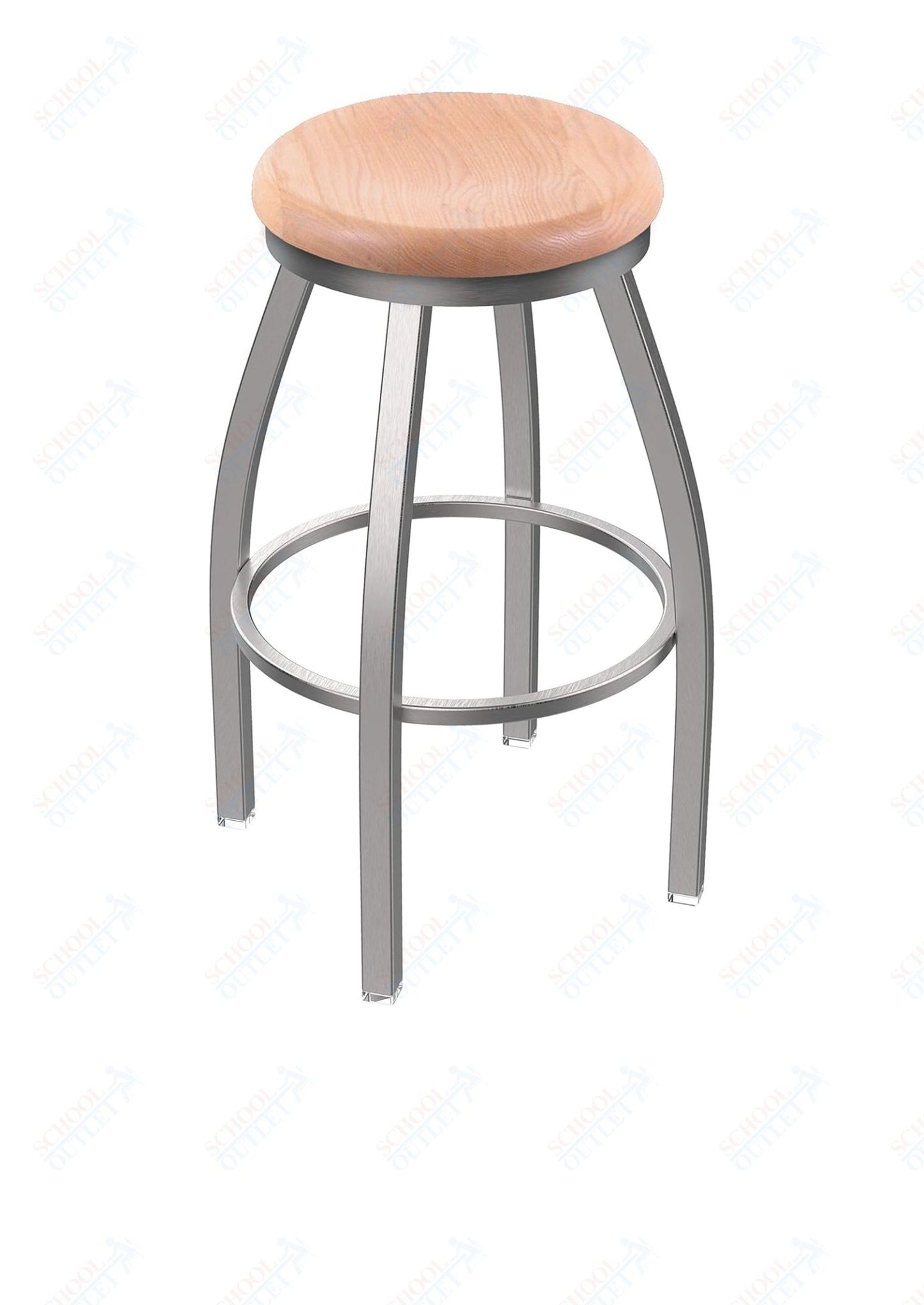 Holland Bar Stool 802 Misha Swivel Bar Stool Wooden Seat 30"H (HBS - 802 - BS - WD - 30H) - SchoolOutlet