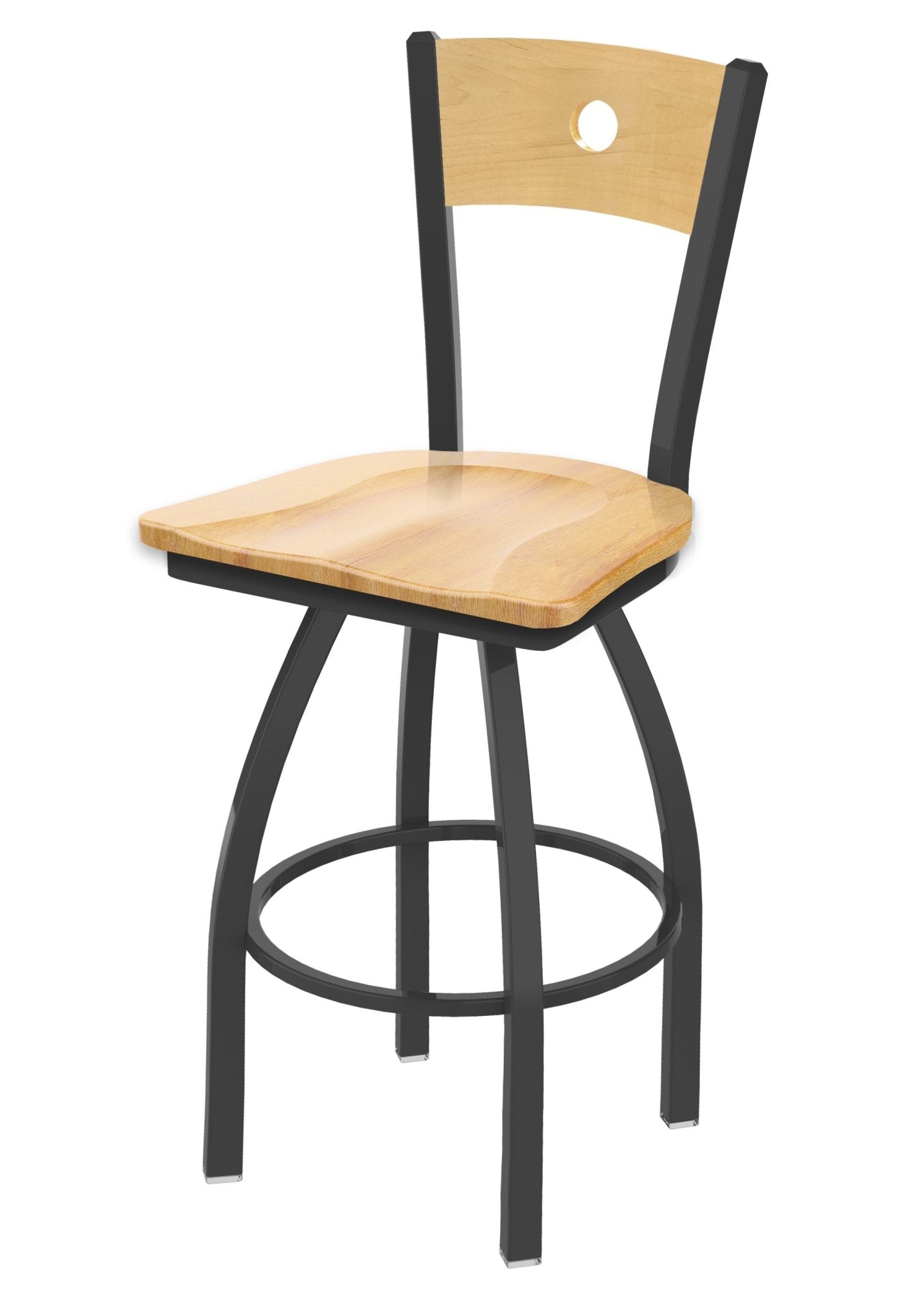 Holland Bar Stool 830 Voltaire Swivel Counter Stool Wooden Seat 25"H (HBS - 830 - CS - WD - 25H) - SchoolOutlet