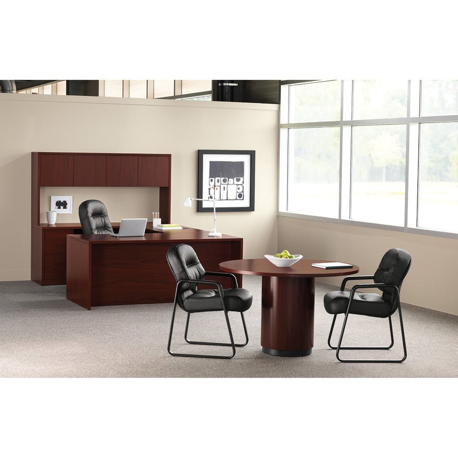 HON Pillow - Soft Guest Chair, Leather, Sled Base - Comfortable, Supportive Seating for Offices (HON2093SR11T) - SchoolOutlet