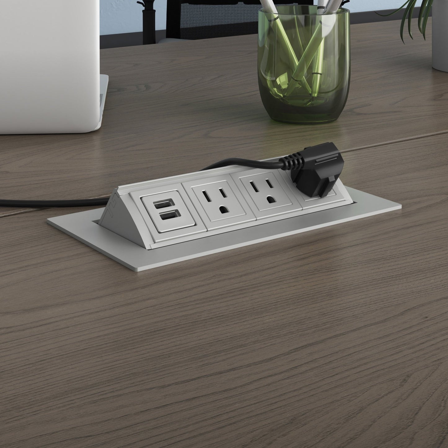 HON Training Table IQ Pop - Up Port Power Harness Convenient Worksurface Power Accesse (HONMTVHQH5P31SV) - SchoolOutlet