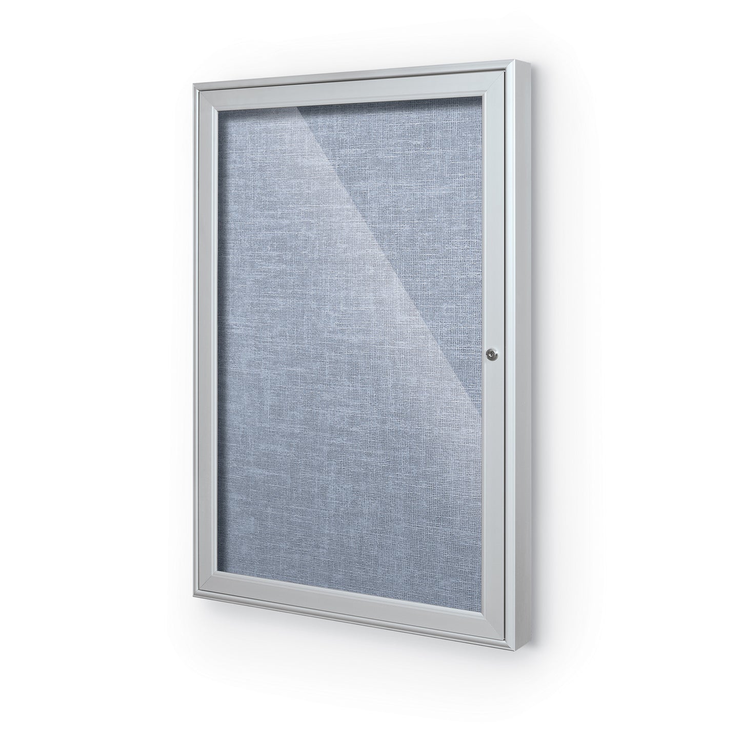 Mooreco Indoor Enclosed Bulletin Board Cabinet - 1, 2 or 3 Door - Silver Aluminum Trim