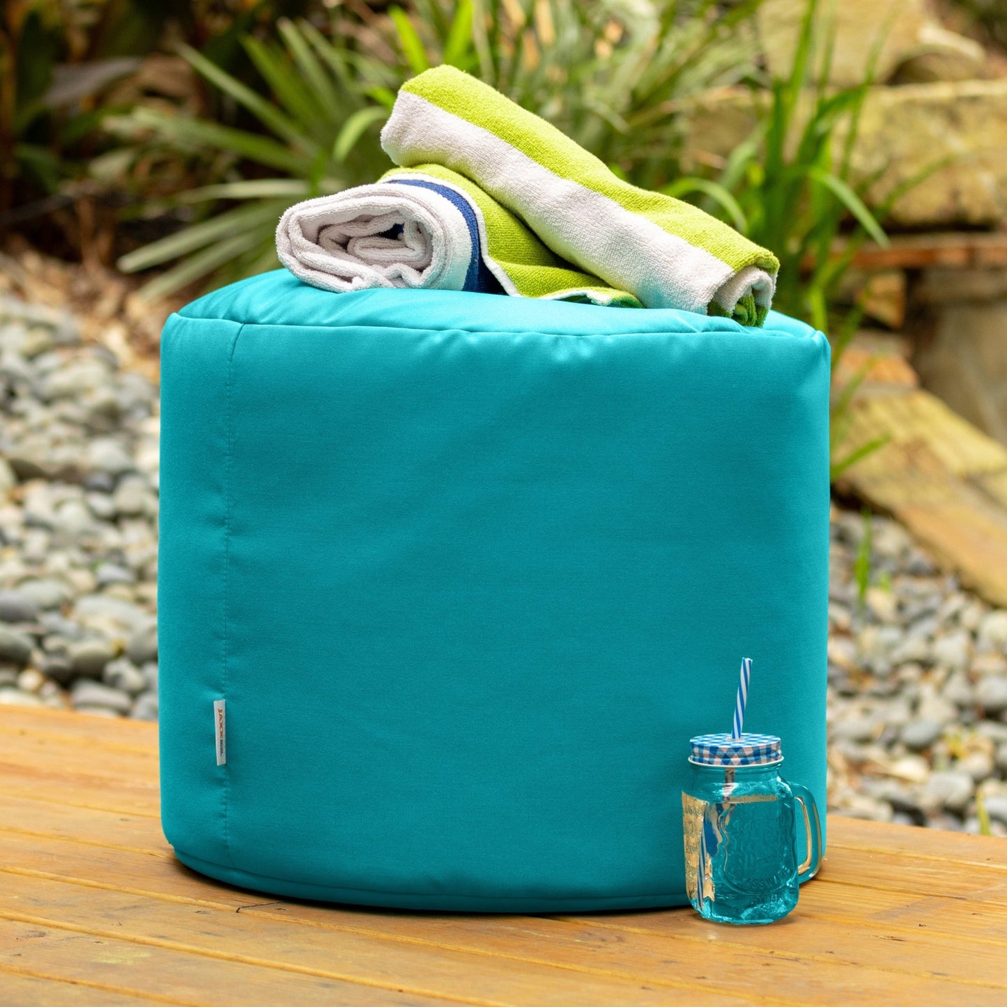 Jaxx Spring Indoor / Outdoor Bean Bag Pouf Ottoman (16603) - SchoolOutlet