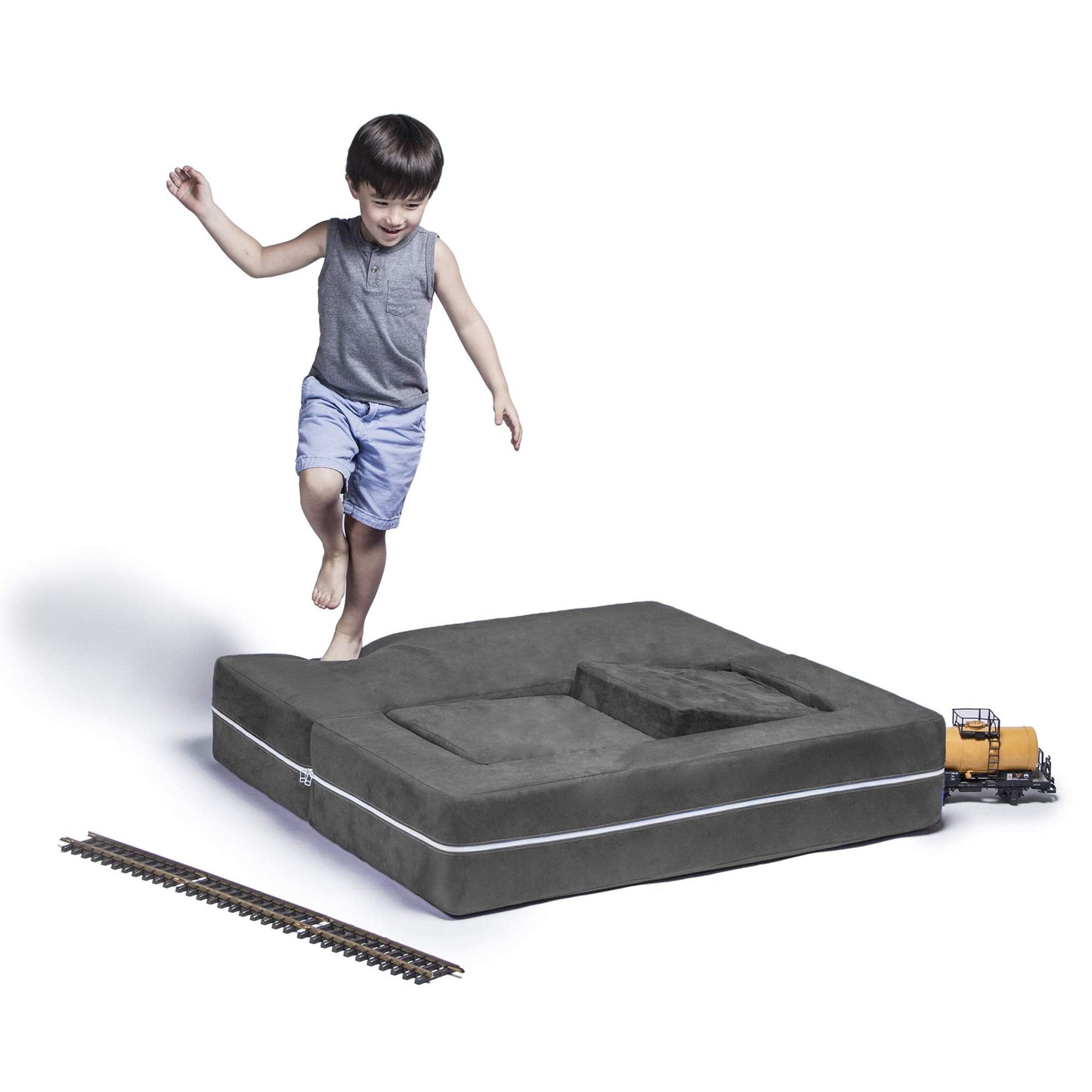 Jaxx Zipline Modular Kids Loveseat & Ottomans (16767) - SchoolOutlet