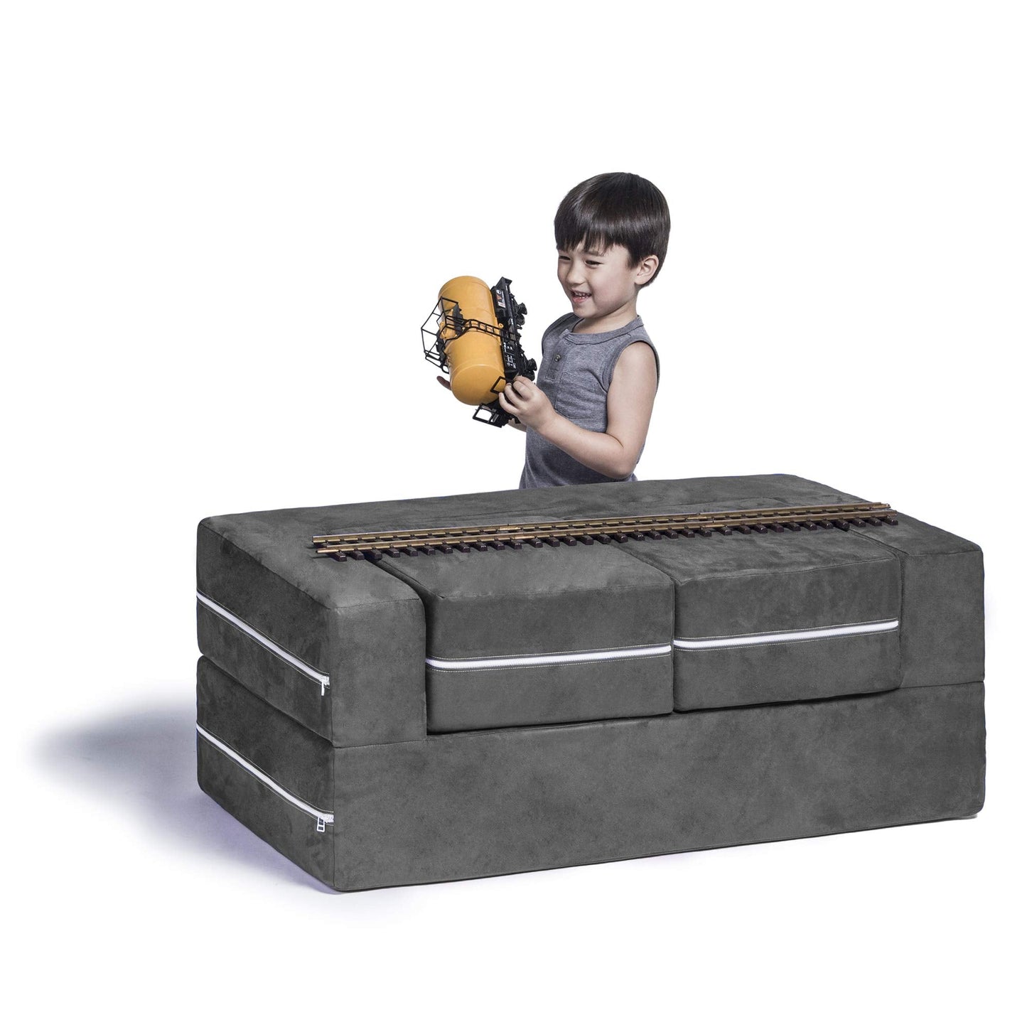 Jaxx Zipline Modular Kids Loveseat & Ottomans (16767) - SchoolOutlet