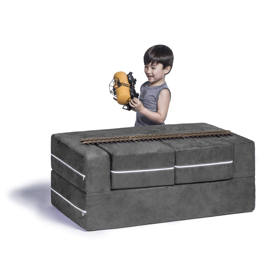Jaxx Zipline Modular Kids Loveseat & Ottomans (16767) - SchoolOutlet