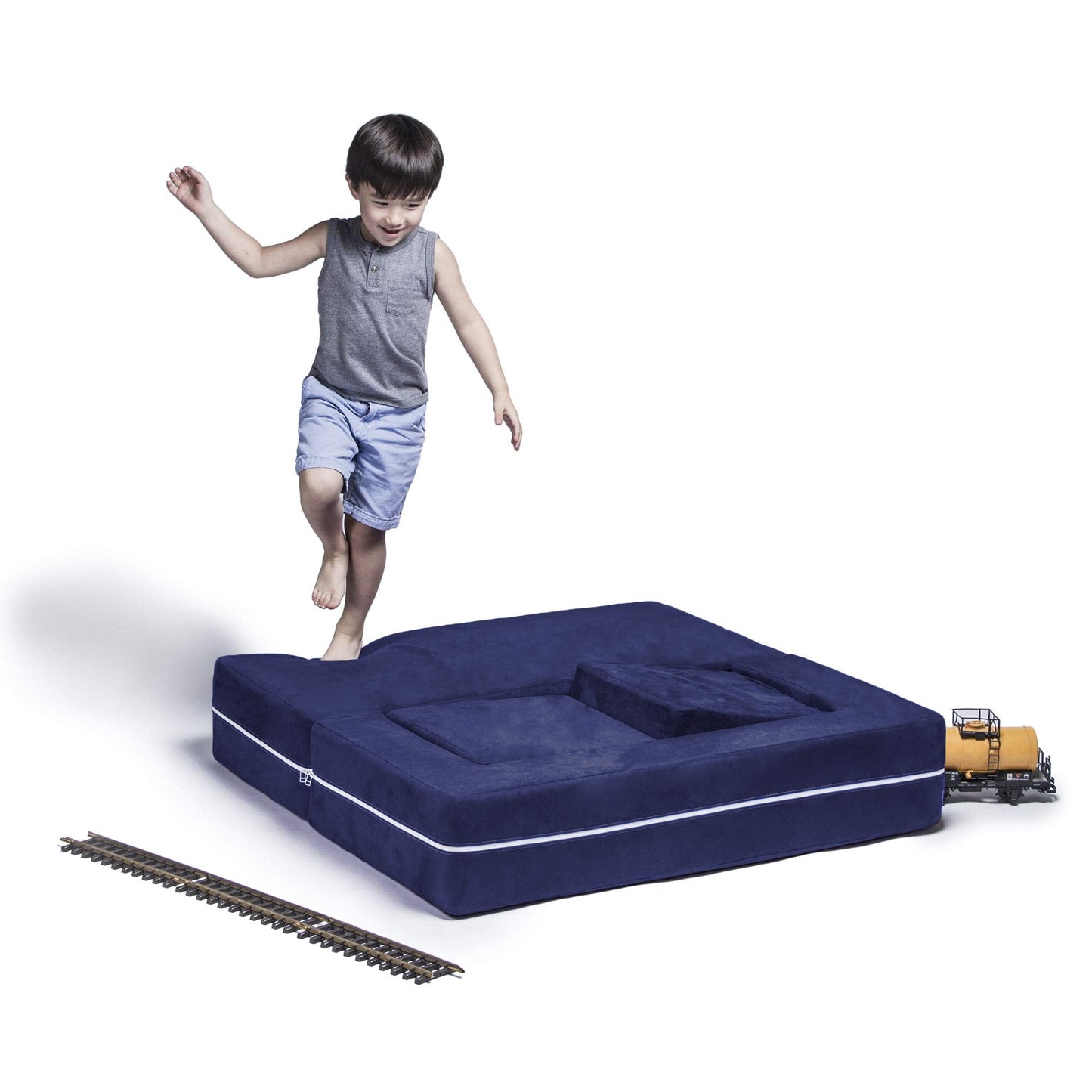 Jaxx Zipline Modular Kids Loveseat & Ottomans (16767) - SchoolOutlet