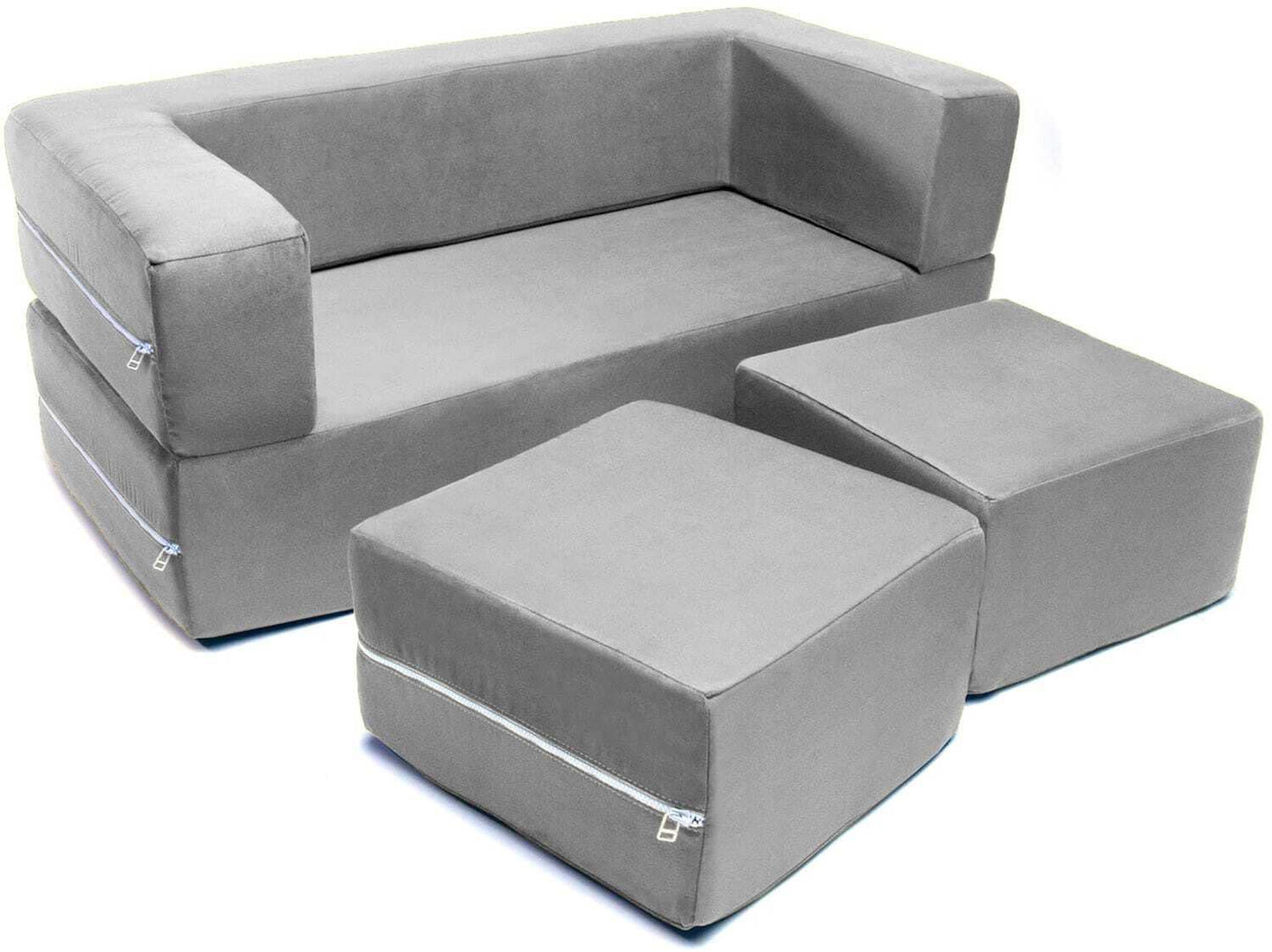 Jaxx Zipline Modular Kids Loveseat & Ottomans (16767) - SchoolOutlet