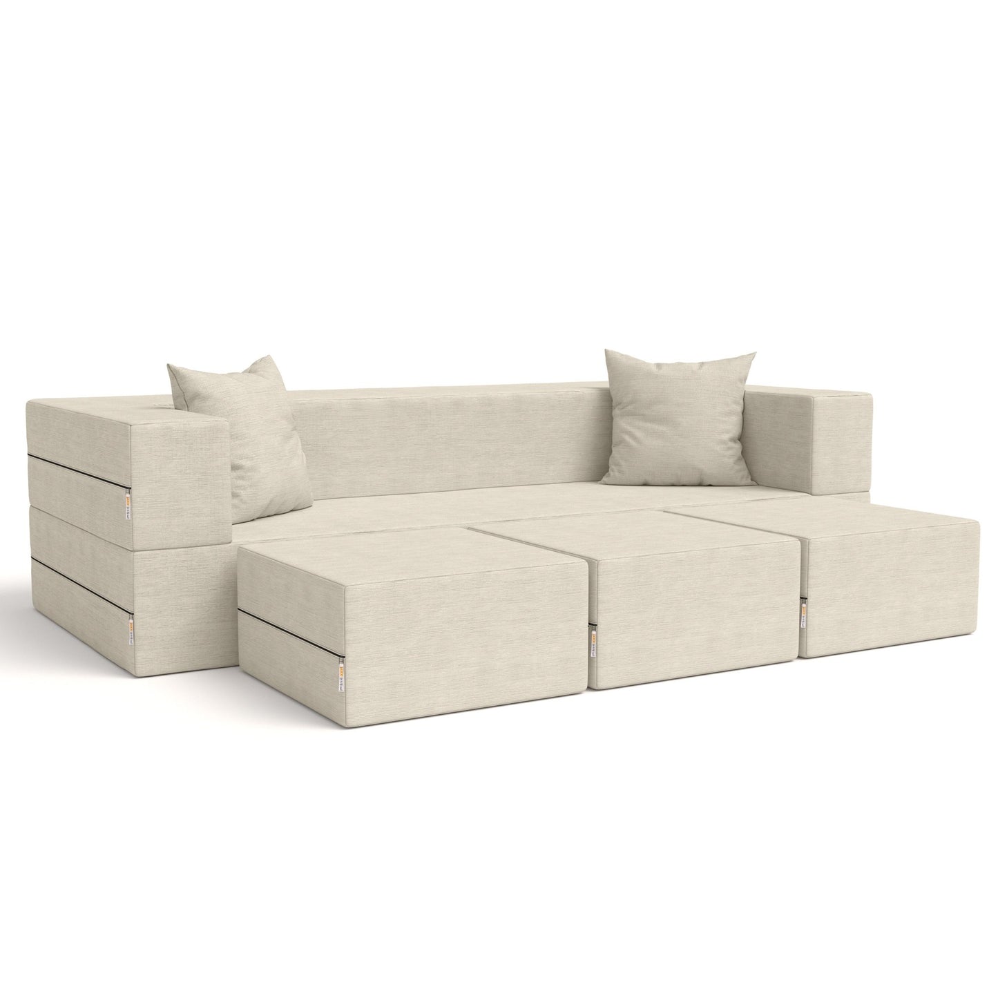 Jaxx Zipline Convertible Sleeper Sofa & Three Ottomans / California King - Size Bed (16839) - SchoolOutlet