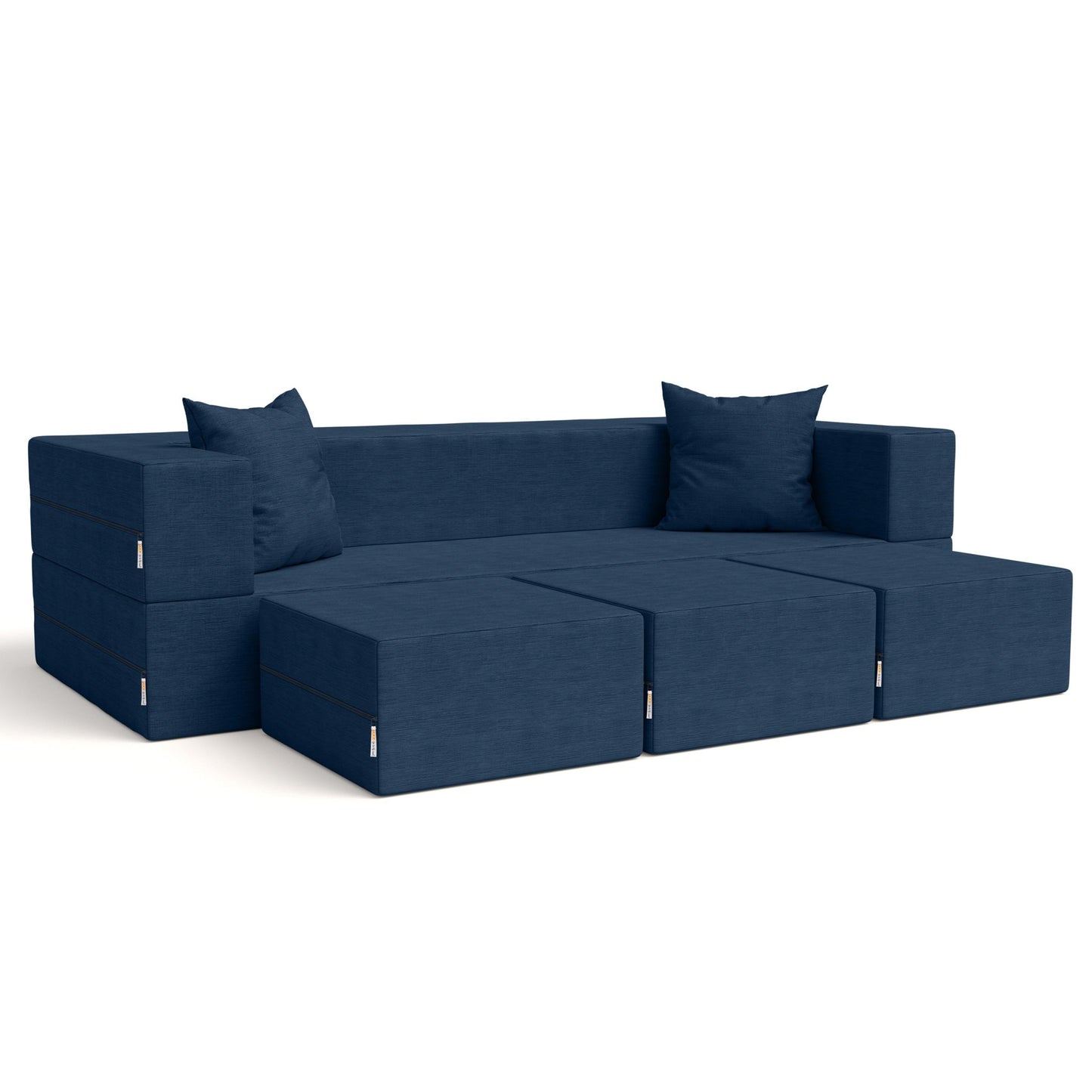Jaxx Zipline Convertible Sleeper Sofa & Three Ottomans / California King - Size Bed (16839) - SchoolOutlet