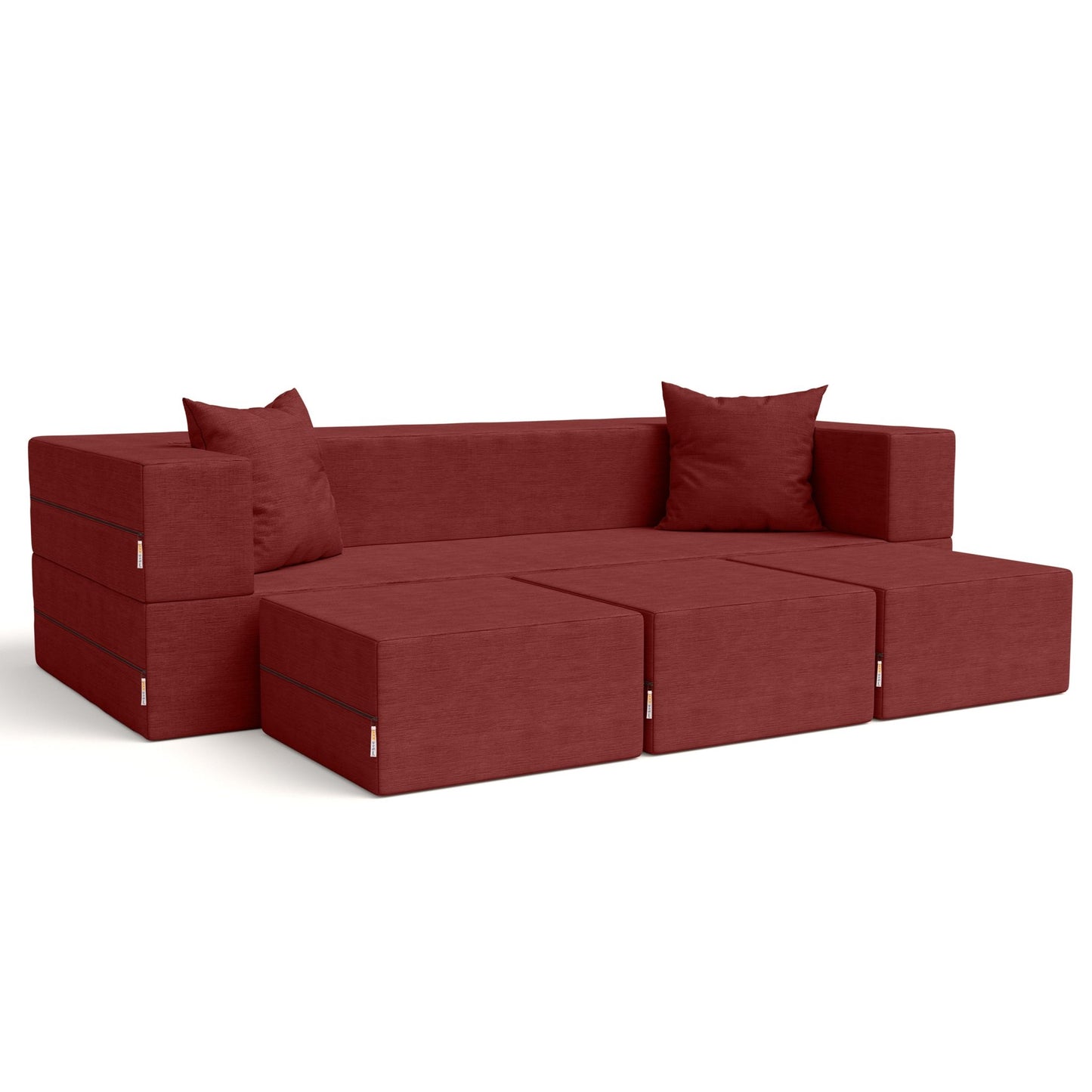 Jaxx Zipline Convertible Sleeper Sofa & Three Ottomans / California King - Size Bed (16839) - SchoolOutlet