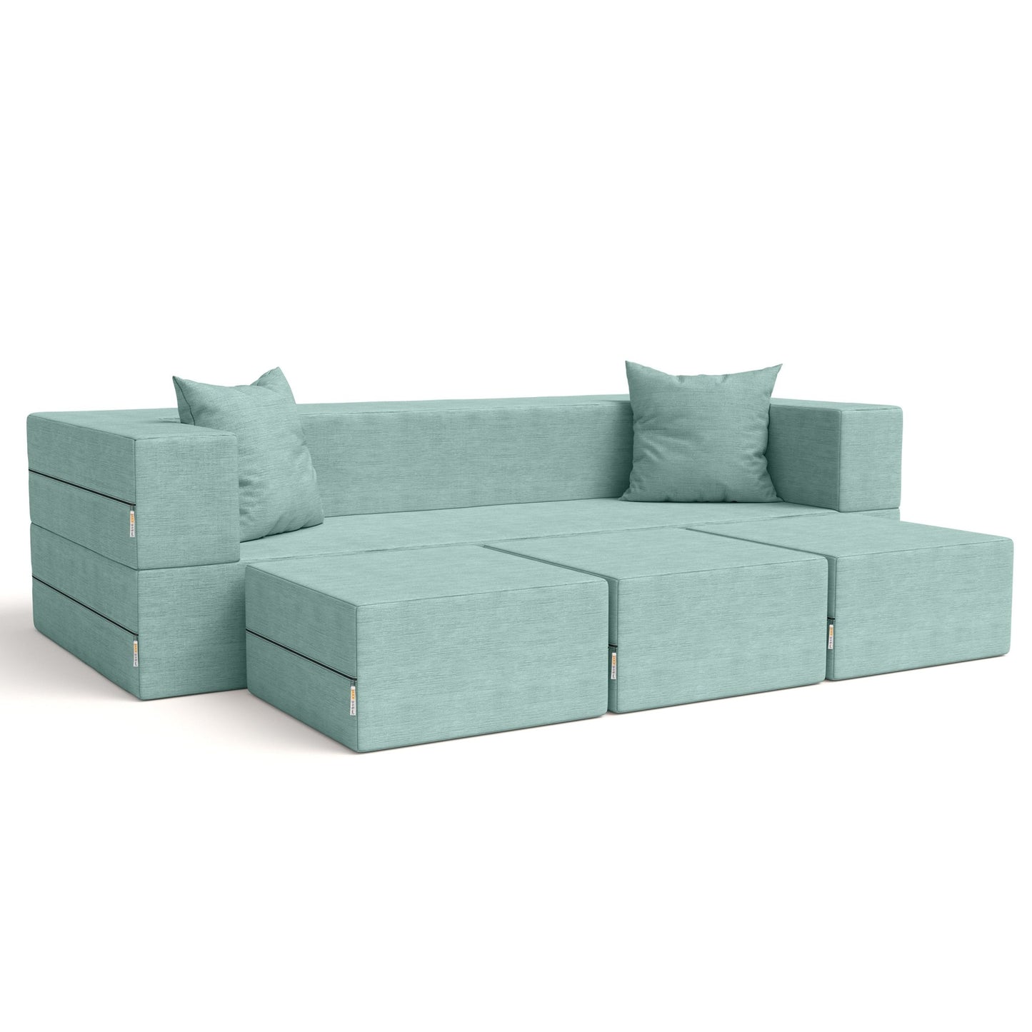 Jaxx Zipline Convertible Sleeper Sofa & Three Ottomans / California King - Size Bed (16839) - SchoolOutlet