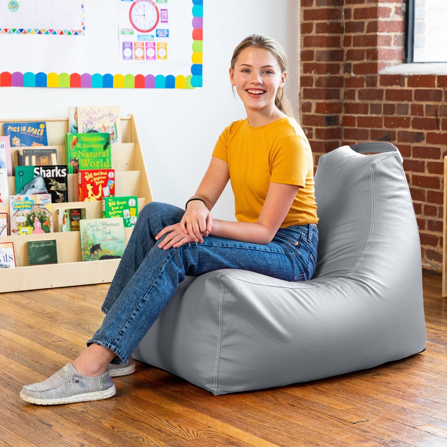 Jaxx Pezzi Premium Vinyl Classroom Bean Bag Chair (17016) - SchoolOutlet