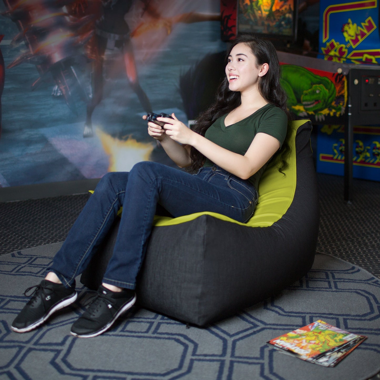 Jaxx Pixel Gamer Bean Bag Chair (17177) - SchoolOutlet