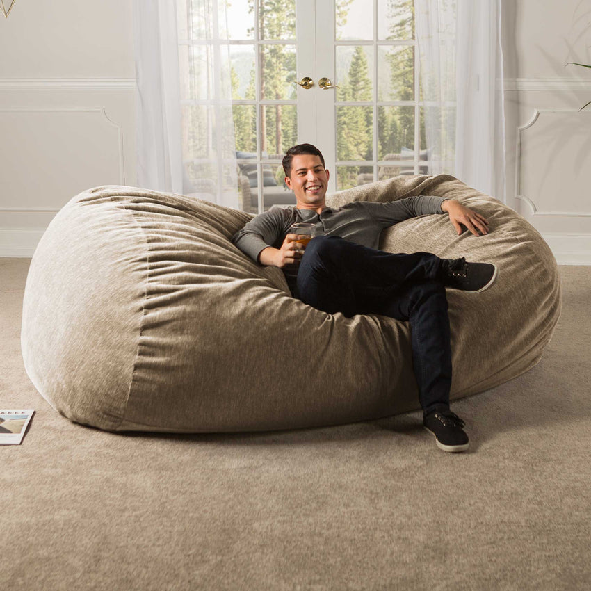 Jaxx 7 Foot Giant Bean Bag Sofa - Premium Chenille (17583) - SchoolOutlet