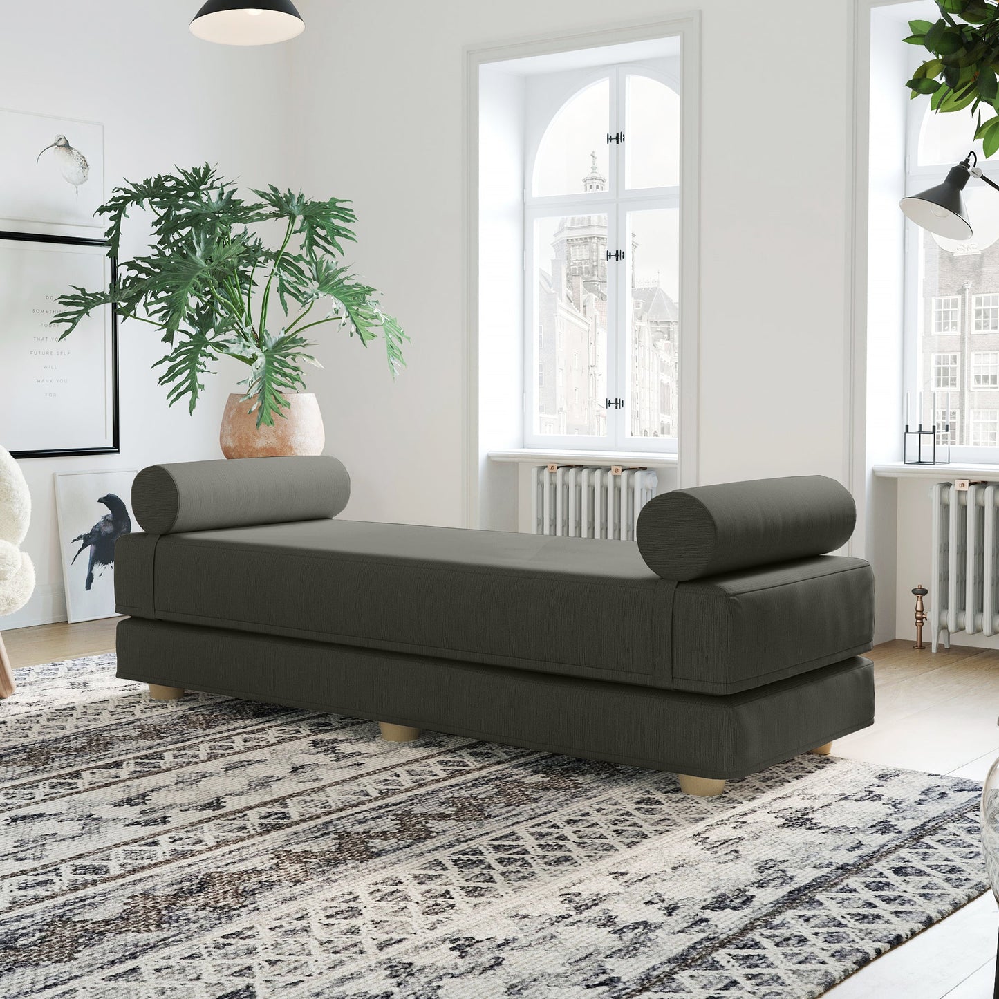 Jaxx Alon Daybed / Fold - Out Queen - Size Mattress (17668) - SchoolOutlet