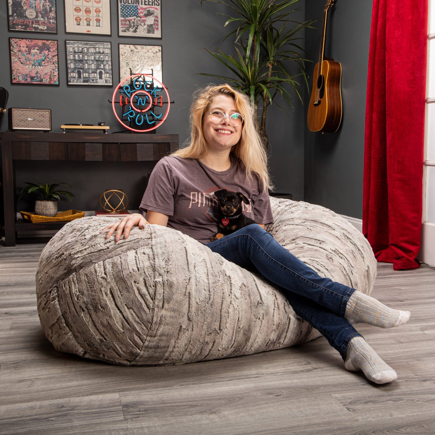 Jaxx Bean Bags Sofa Saxx Bean Bag Lounger - 4' Premium Luxe Fur (18614) - SchoolOutlet